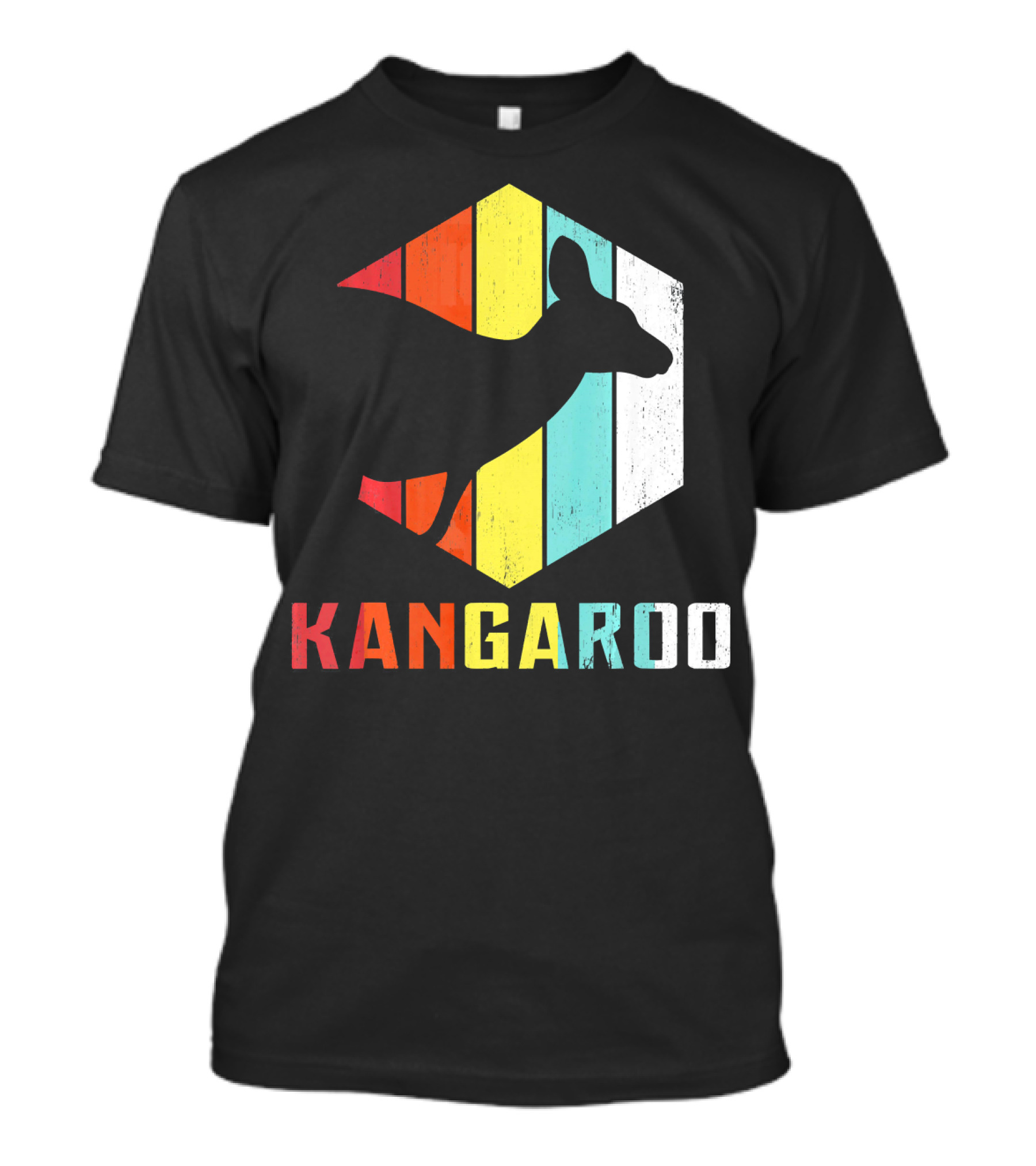 Vintage Kangaroo Animal Lover Zookeeper Retro Striped T-Shirt