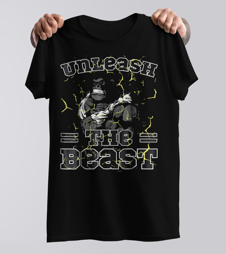 Unleash The Beast Muscle Gorilla Electrifying Power T-Shirt