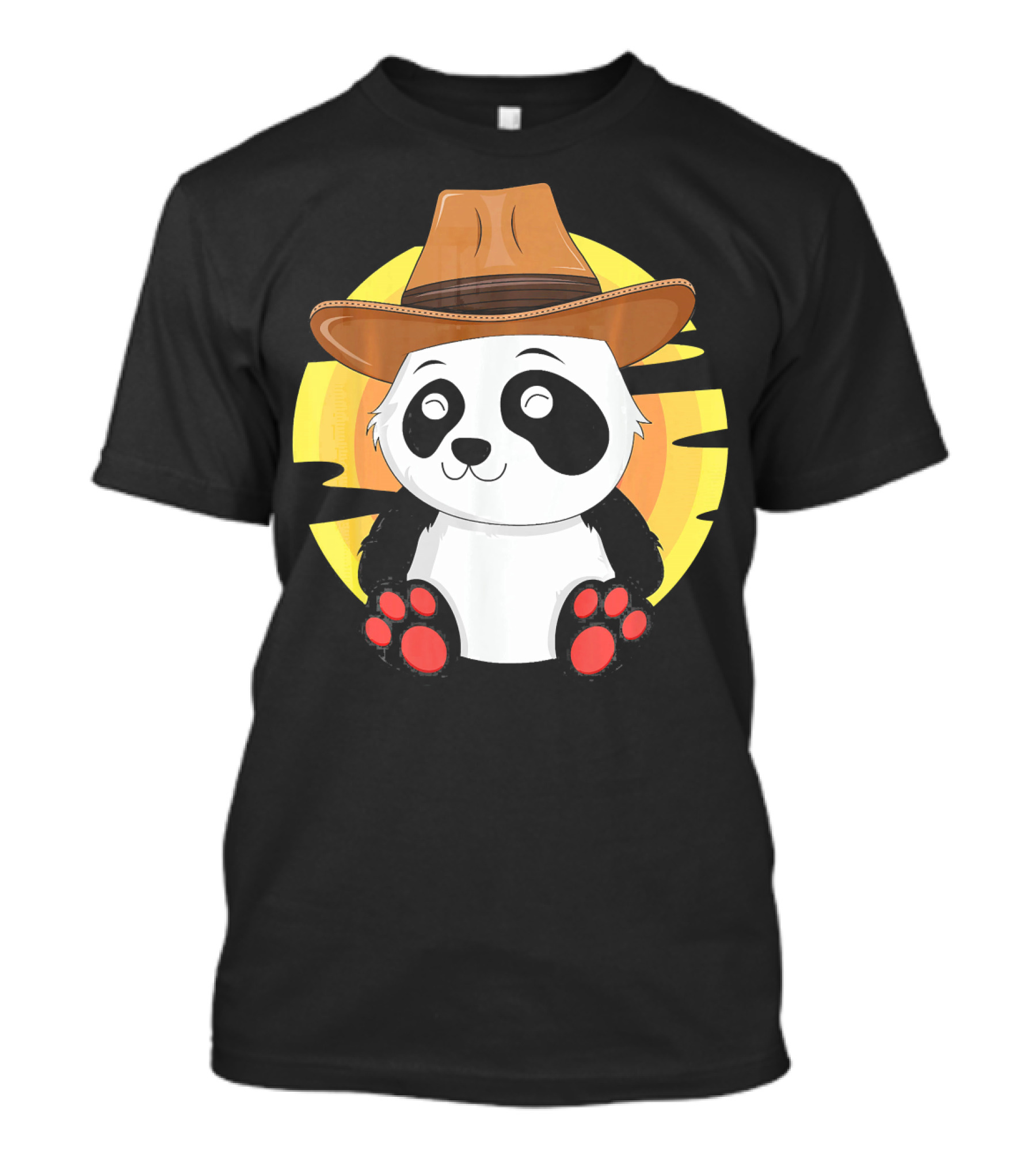Western Panda Texas Rodeo South Cowboy Kids T-Shirt