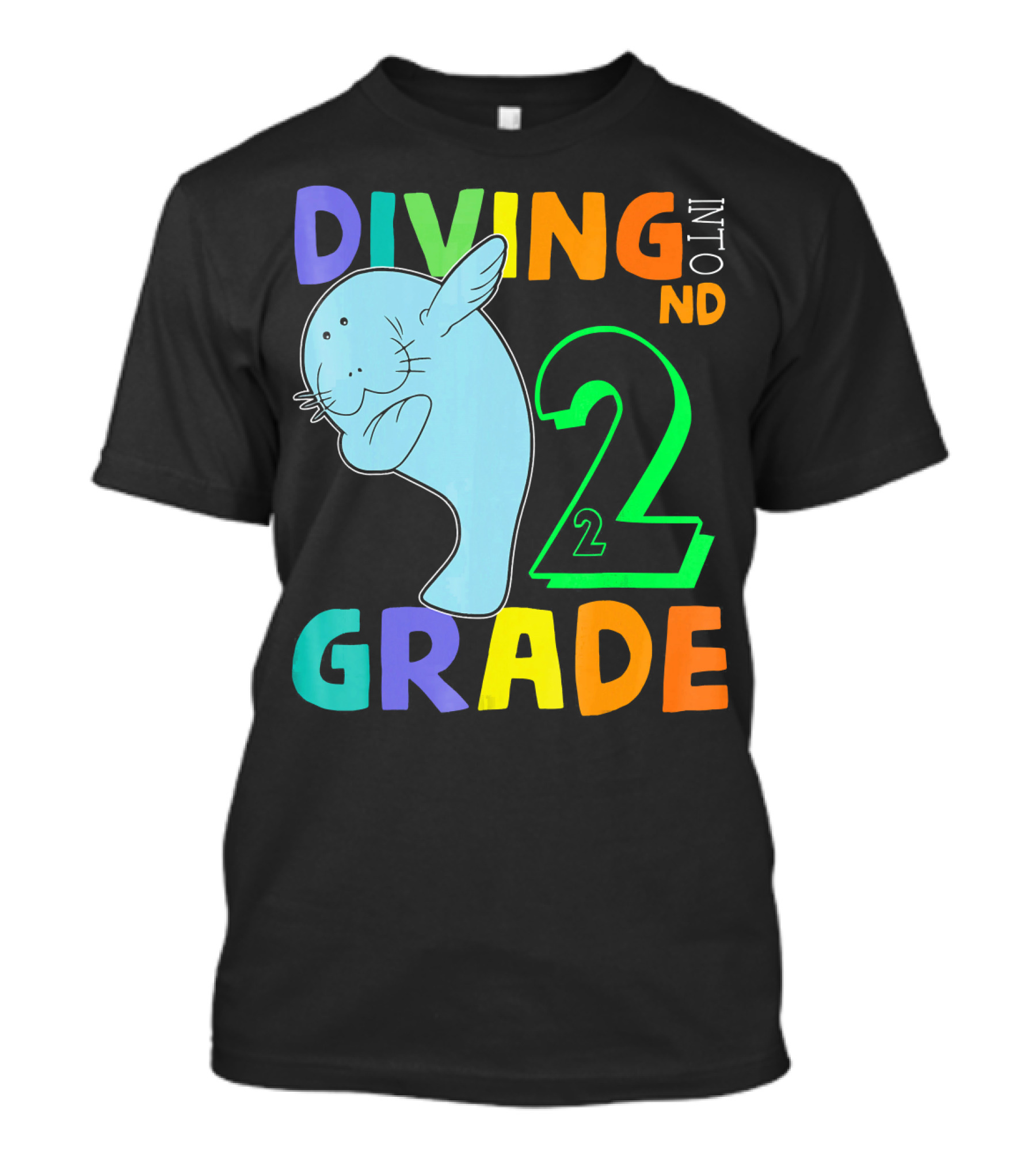 Diving Into 2nd Grade Manatee Dabbing Back T-Shirt
