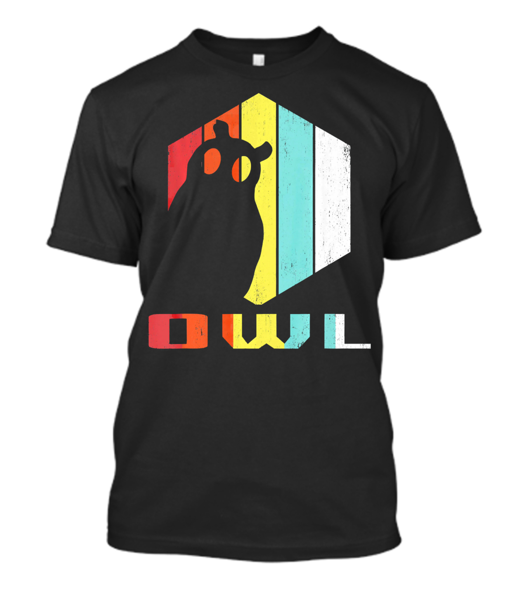 Retro Striped Owl Silhouette For Animal Lover Zookeeper T-Shirt
