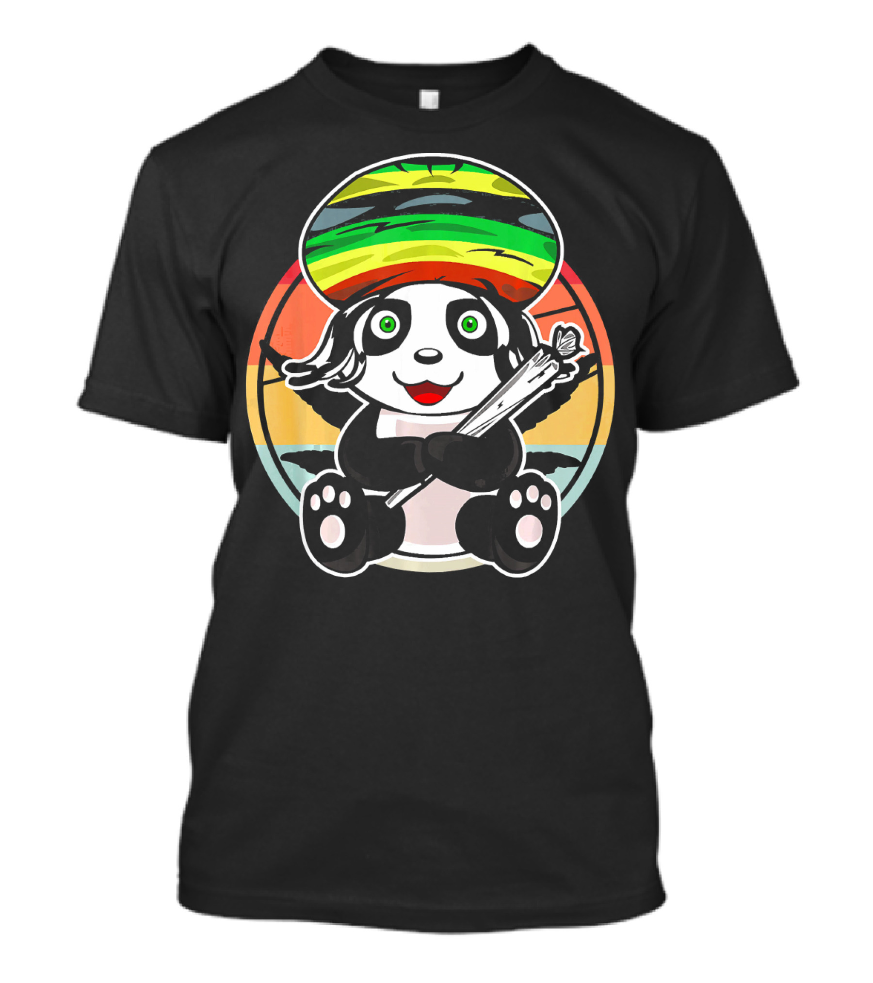 Ganja Panda Cannabis Hemp Reggae Chi Sunset Vibes T-Shirt