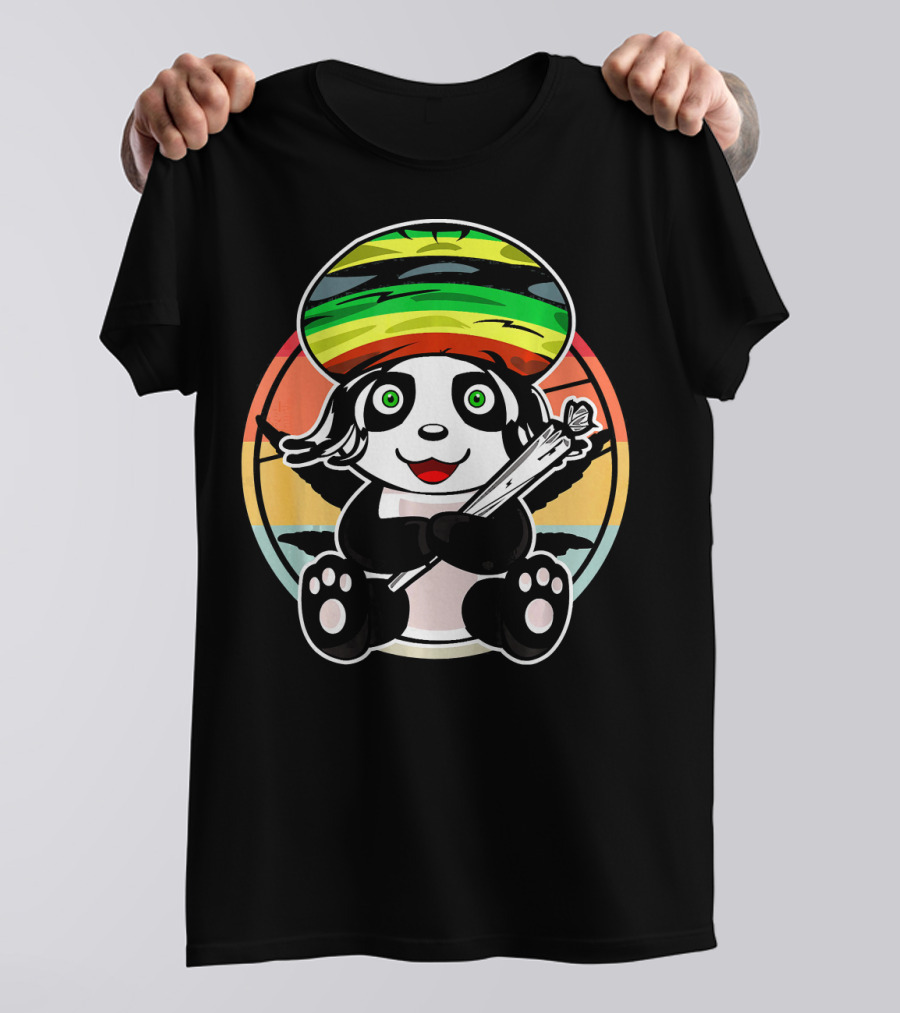 Ganja Panda Cannabis Hemp Reggae Chi Sunset Vibes T-Shirt