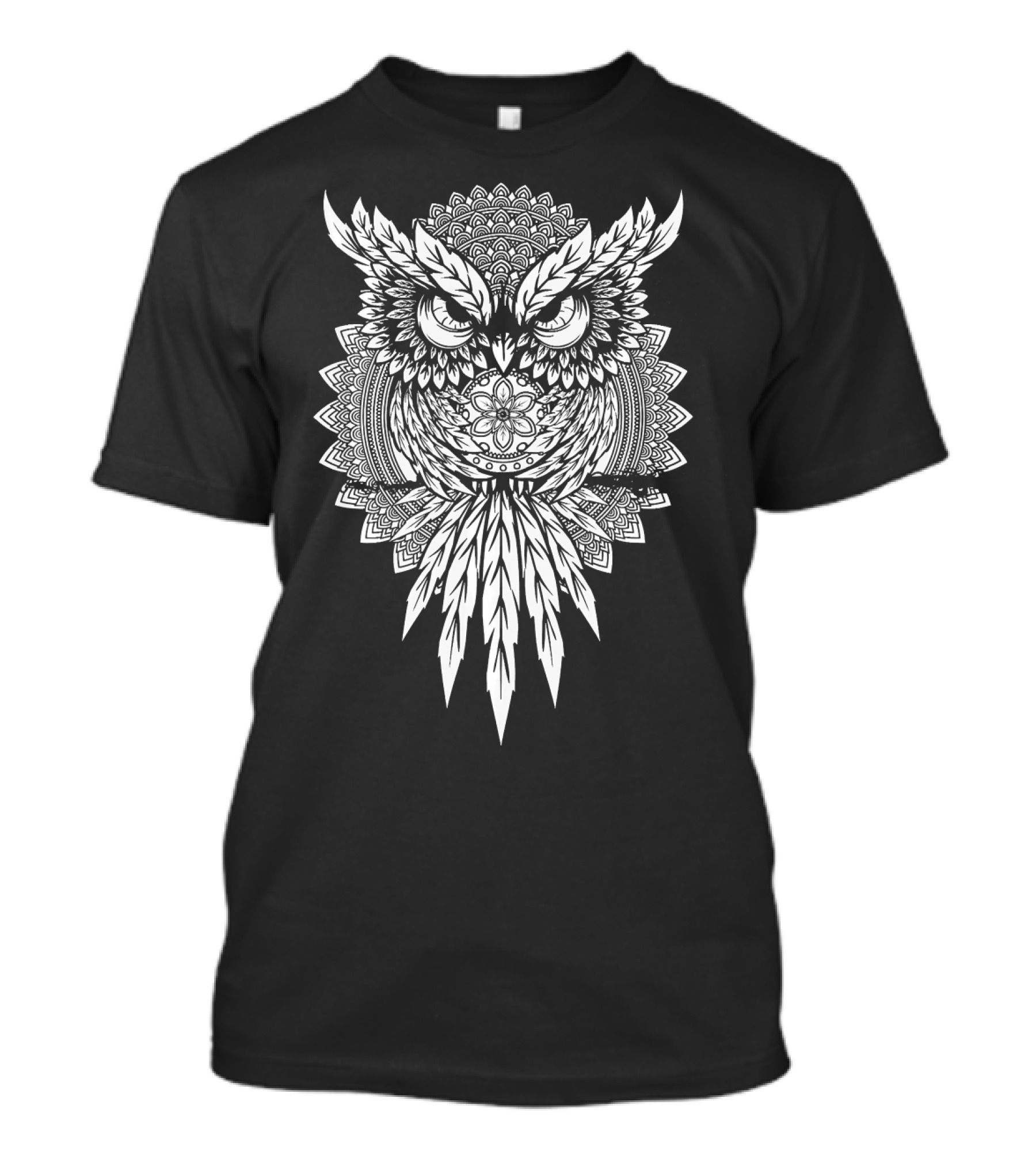 Spiritual Owl Mandala Forest Night Wisdom T-Shirt