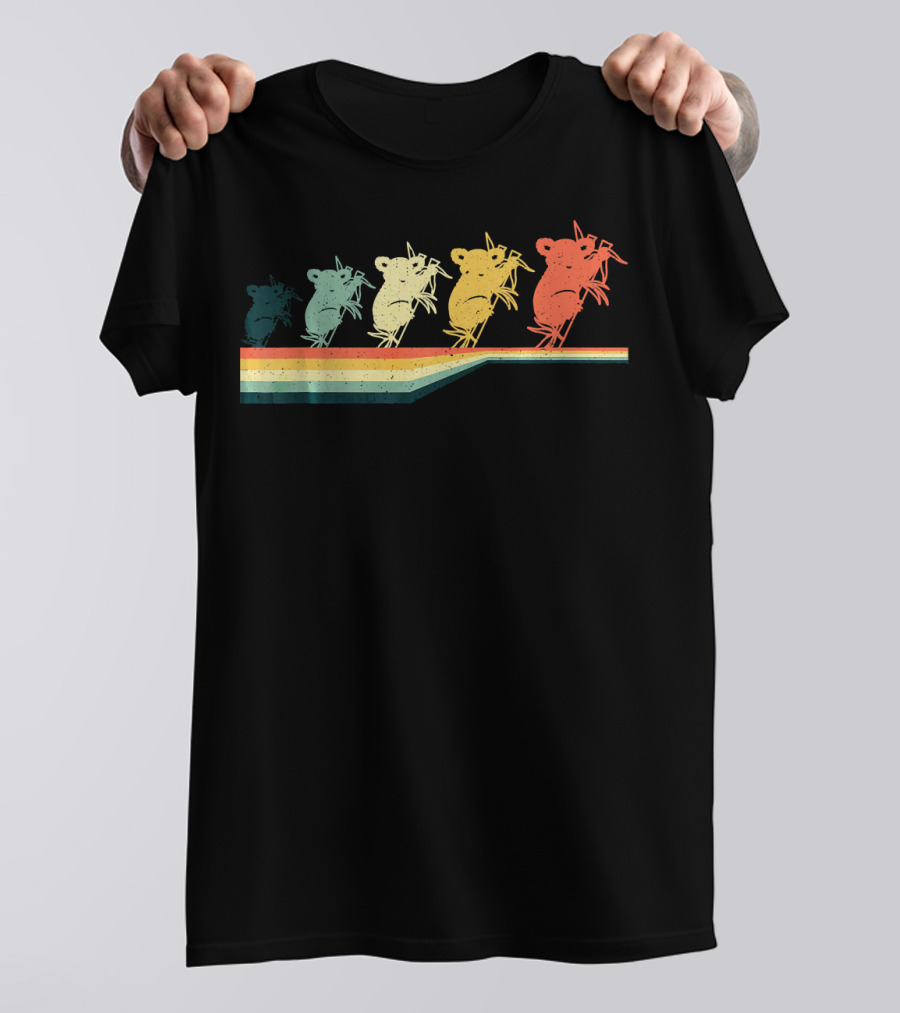 Vintage Retro Koala Animal Lover Zookeep Rainbow Stripe T-Shirt