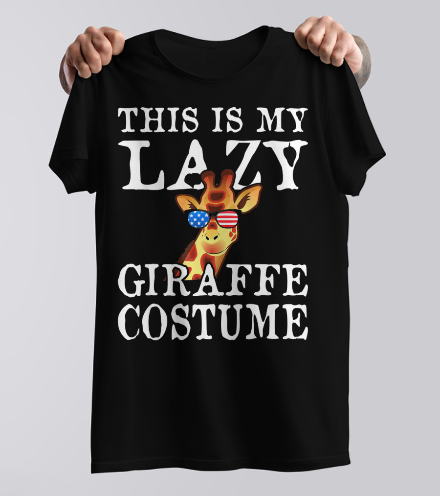 This Is My Lazy Giraffe Costume USA Sunglasses T-Shirt
