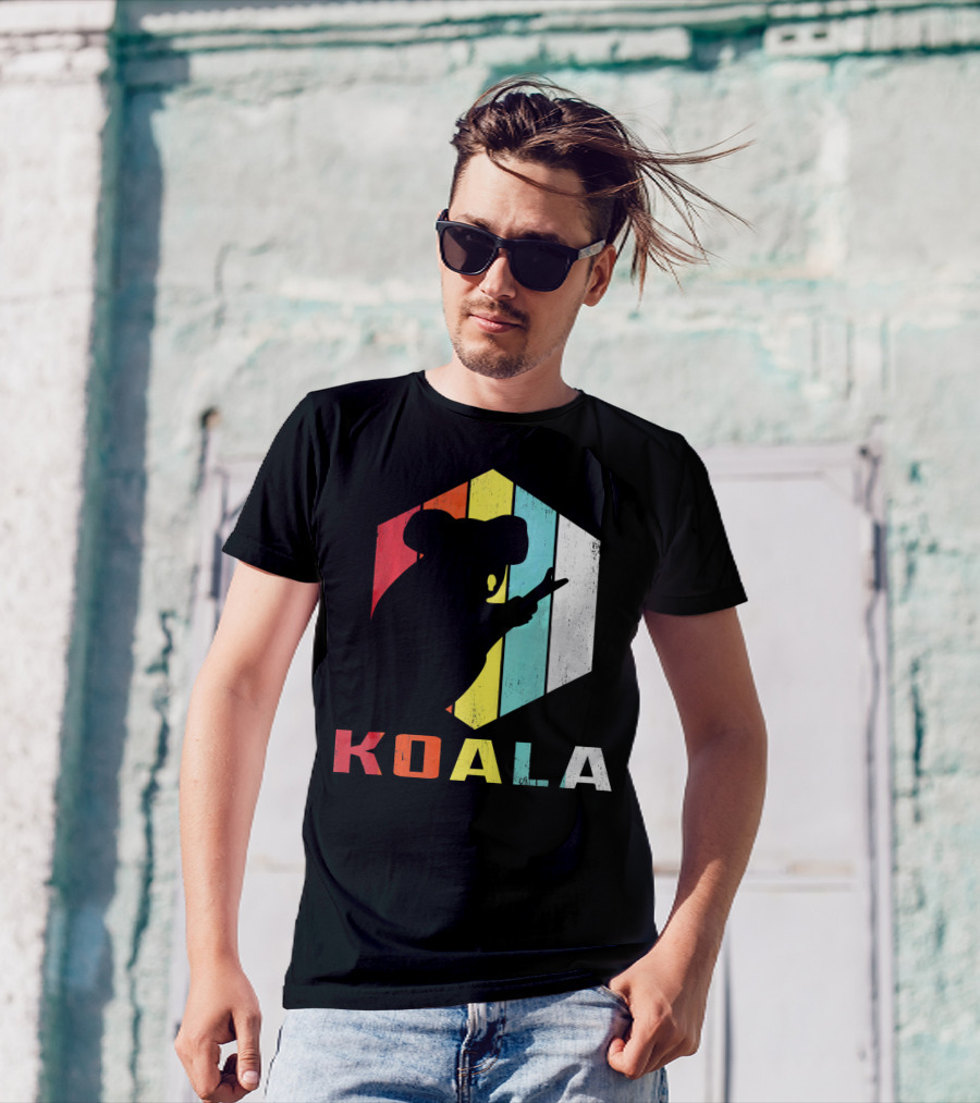 Vintage Koala Animal Lover Retro Rainbow Silhouette Zookeeper T-Shirt