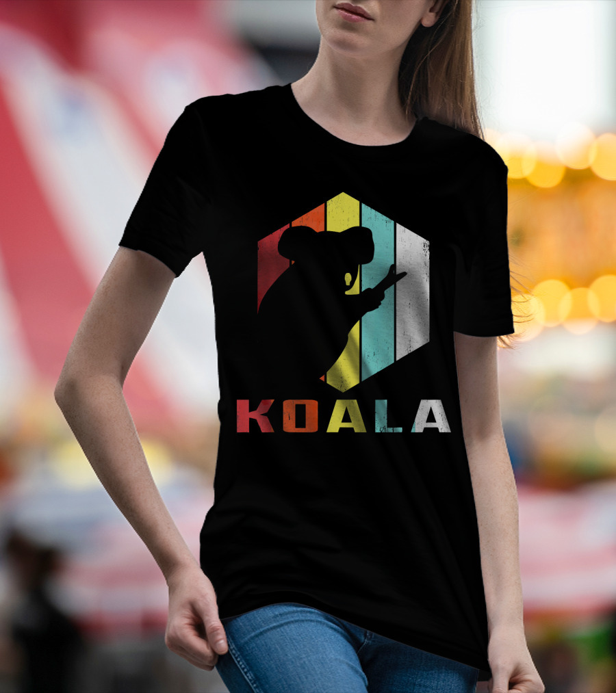 Vintage Koala Animal Lover Retro Rainbow Silhouette Zookeeper T-Shirt
