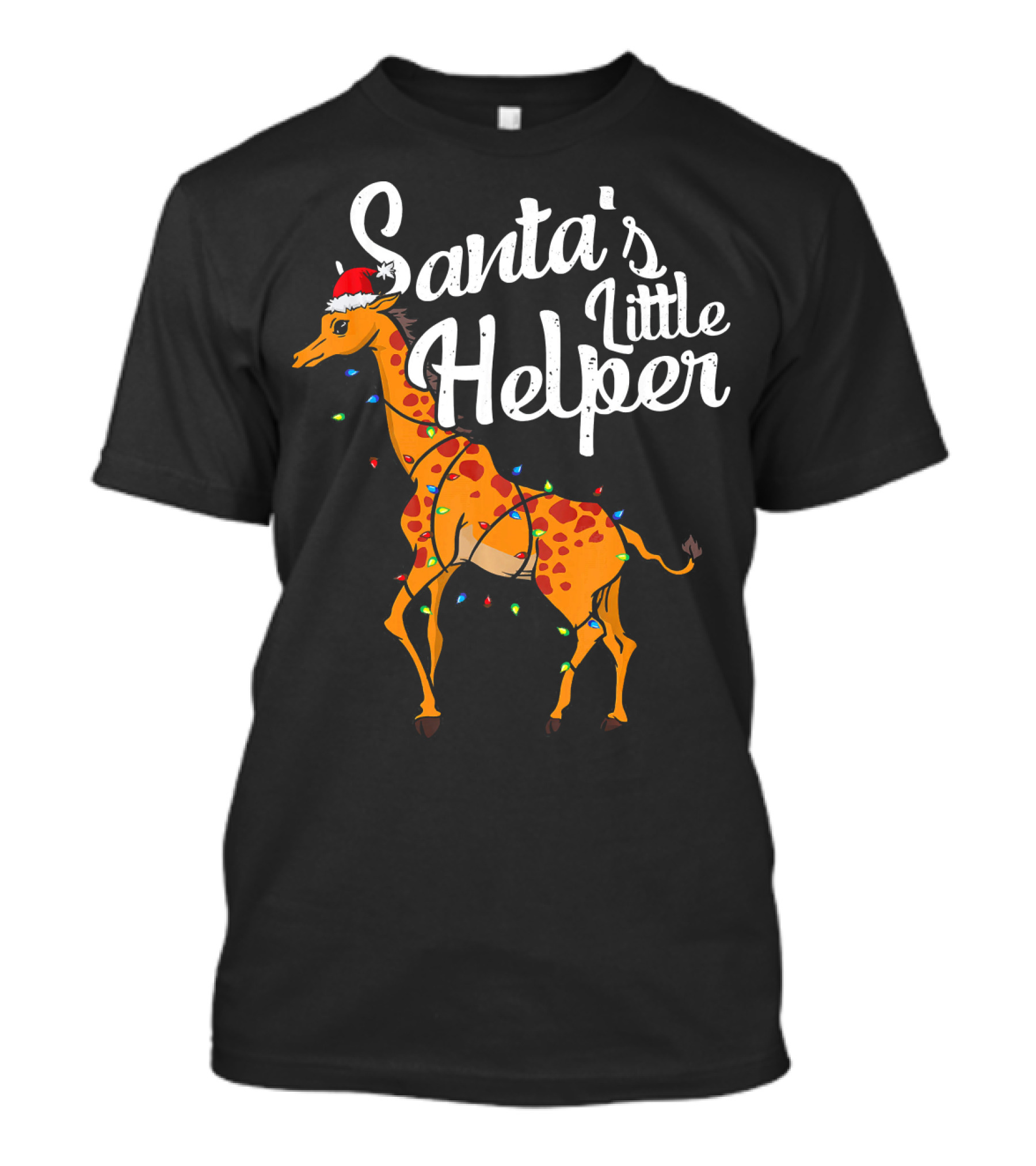 Santa's Little Helper Festive Giraffe Lights T-Shirt