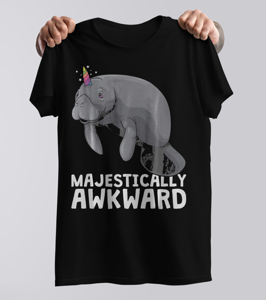 Majestically Awkward Unicorn Manatee Fun T-Shirt