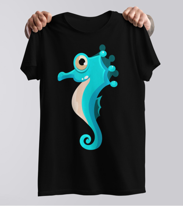 Seahorse Marine Animal Cartoon T-Shirt