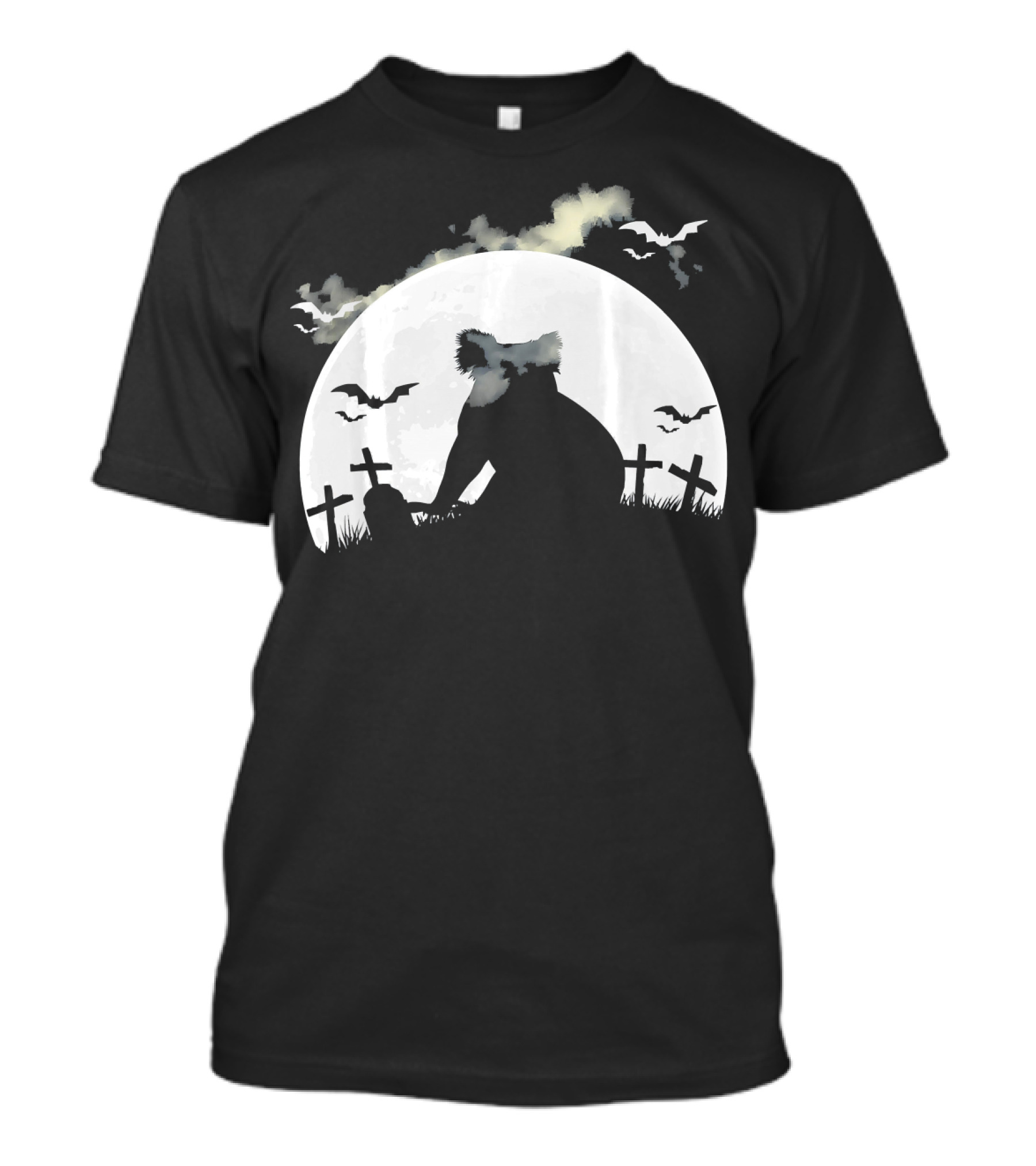 Spooky Australia Koala Halloween Night With Bats And Graveyard T-Shirt