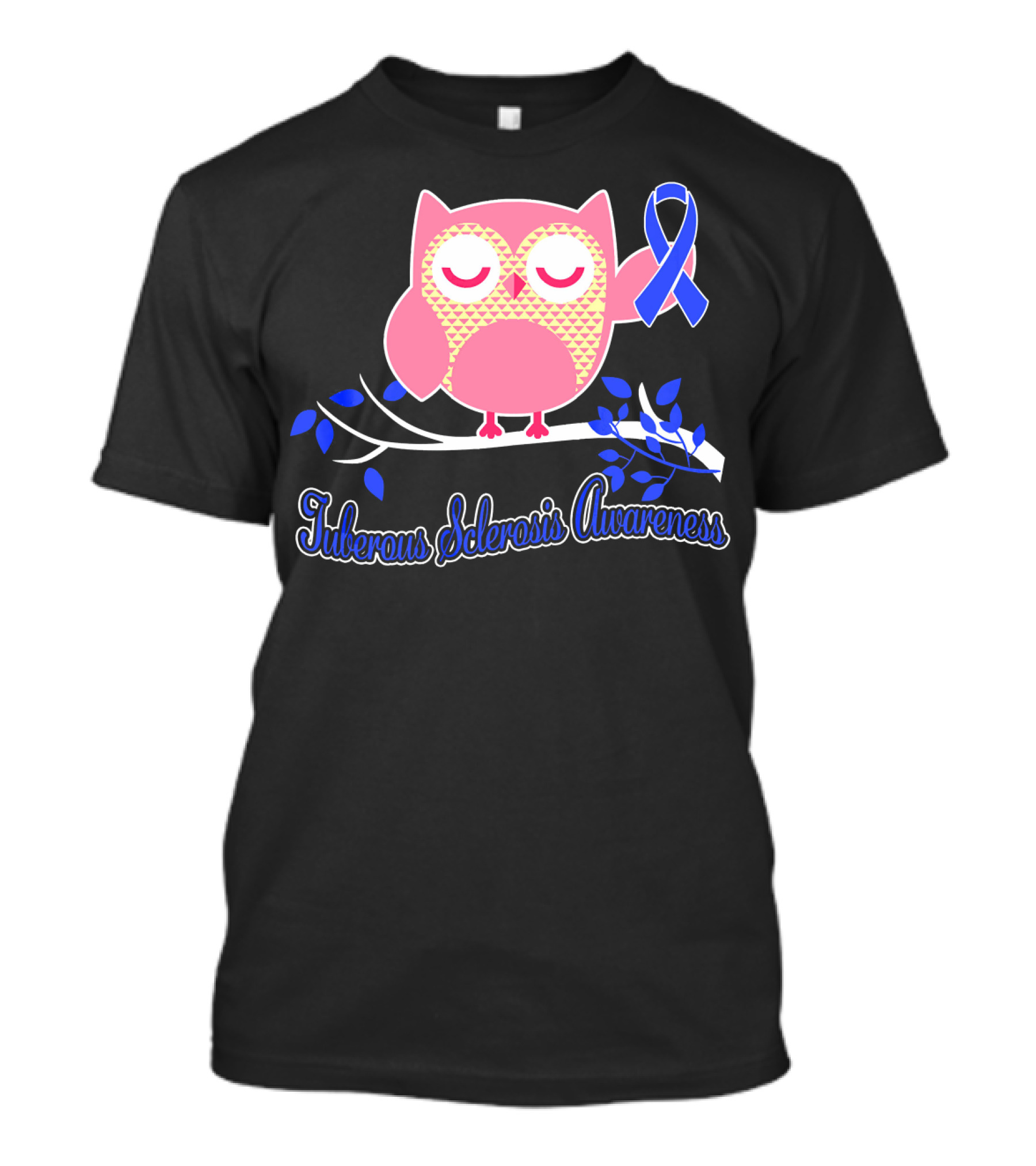 Tuberous Sclerosis Awareness Owl Ribbon On Branch T-Shirt