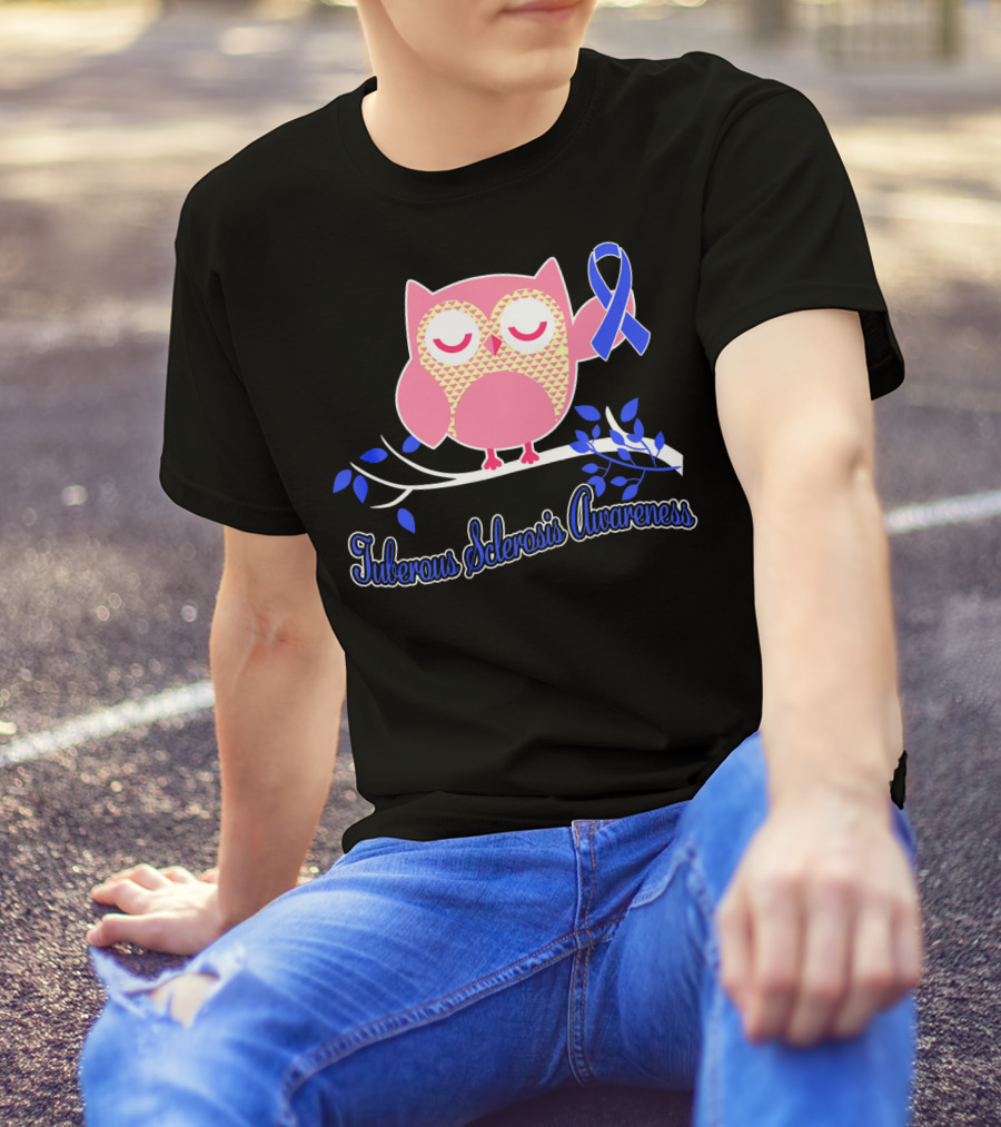 Tuberous Sclerosis Awareness Owl Ribbon On Branch T-Shirt
