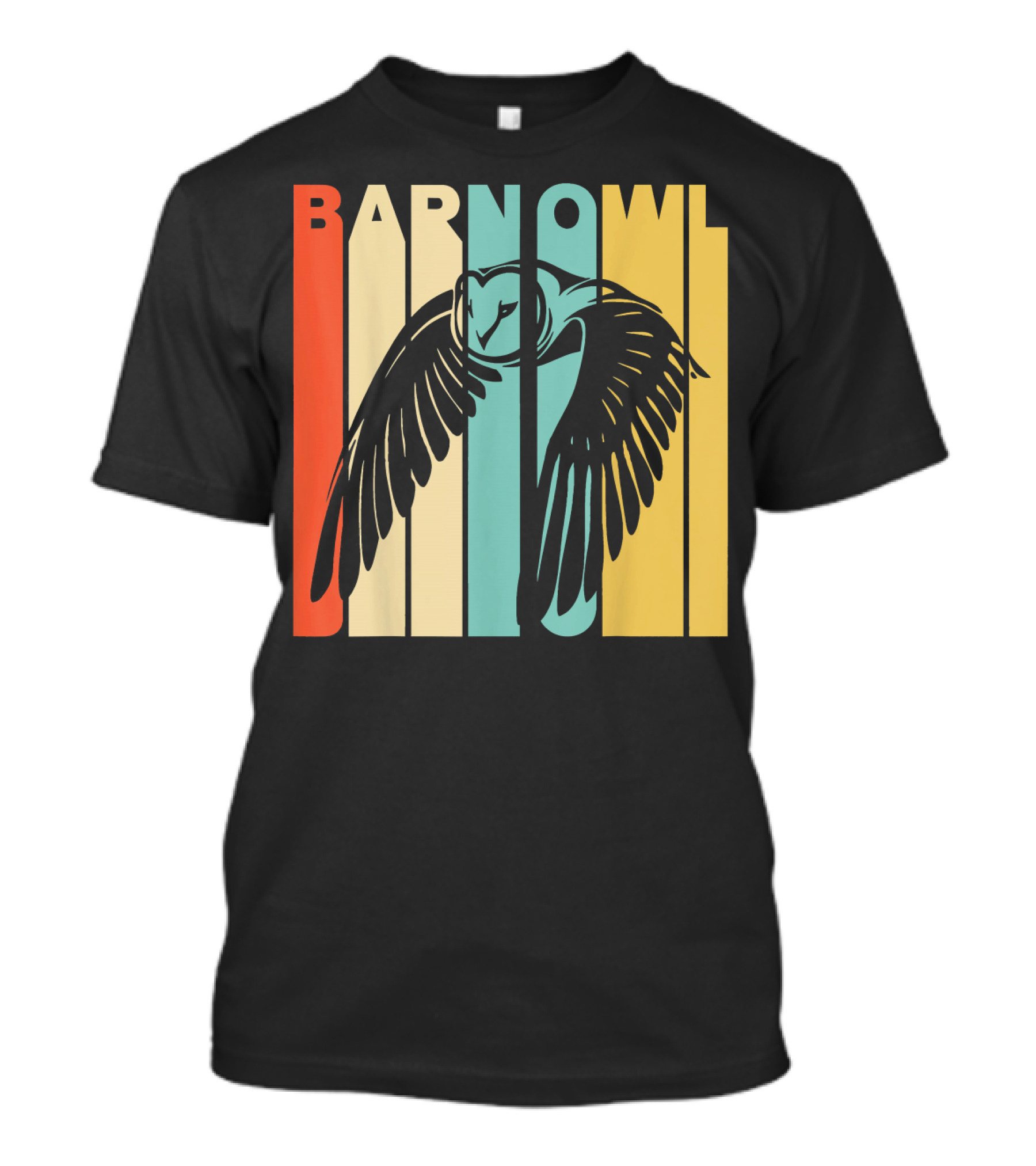 Vintage Barn Owl Retro Stripes T-Shirt