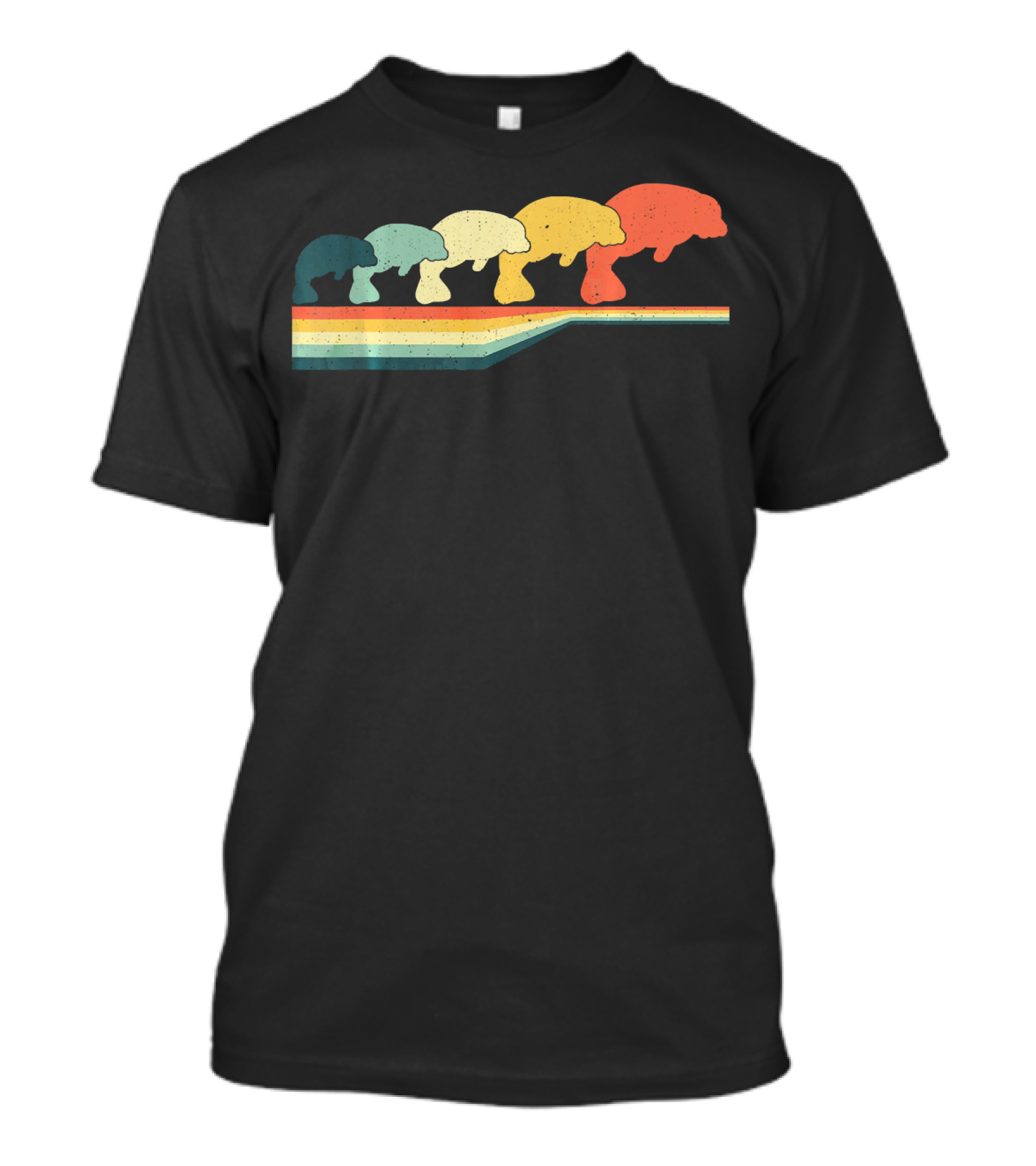 Vintage Retro Manatee Silhouette Animal Lover Zooke T-Shirt