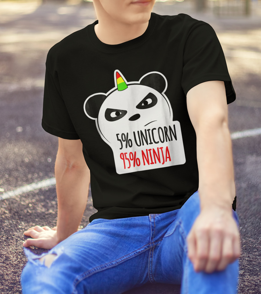 5% Unicorn 95% Ninja Panda T-Shirt