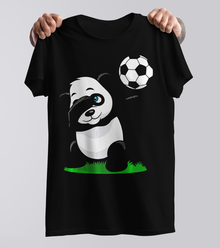 Soccer Dabbing Panda With Soccer Ball And Grass T-Shirt