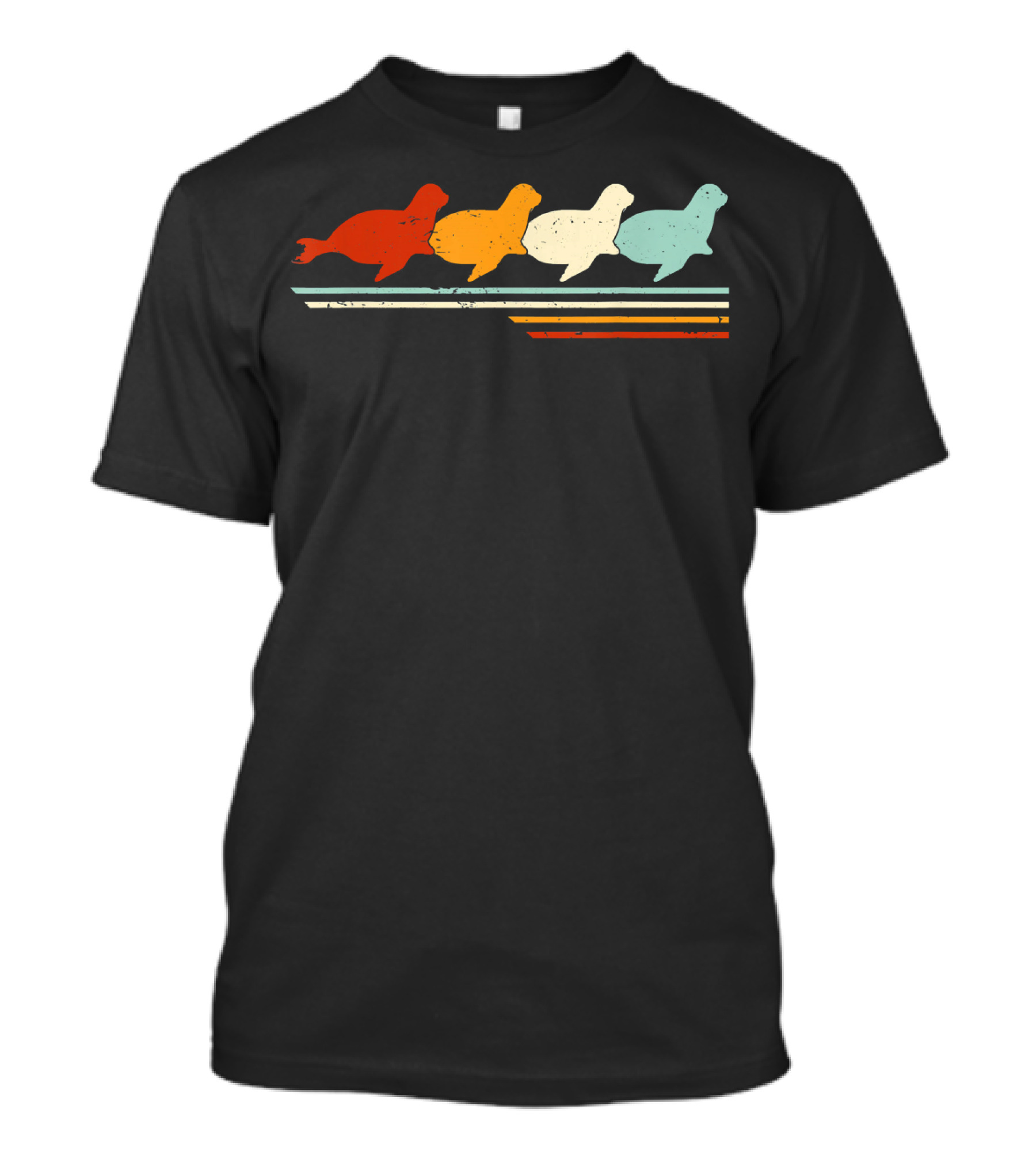 Retro Vintage Colorful Manatee Animal Lover T-Shirt