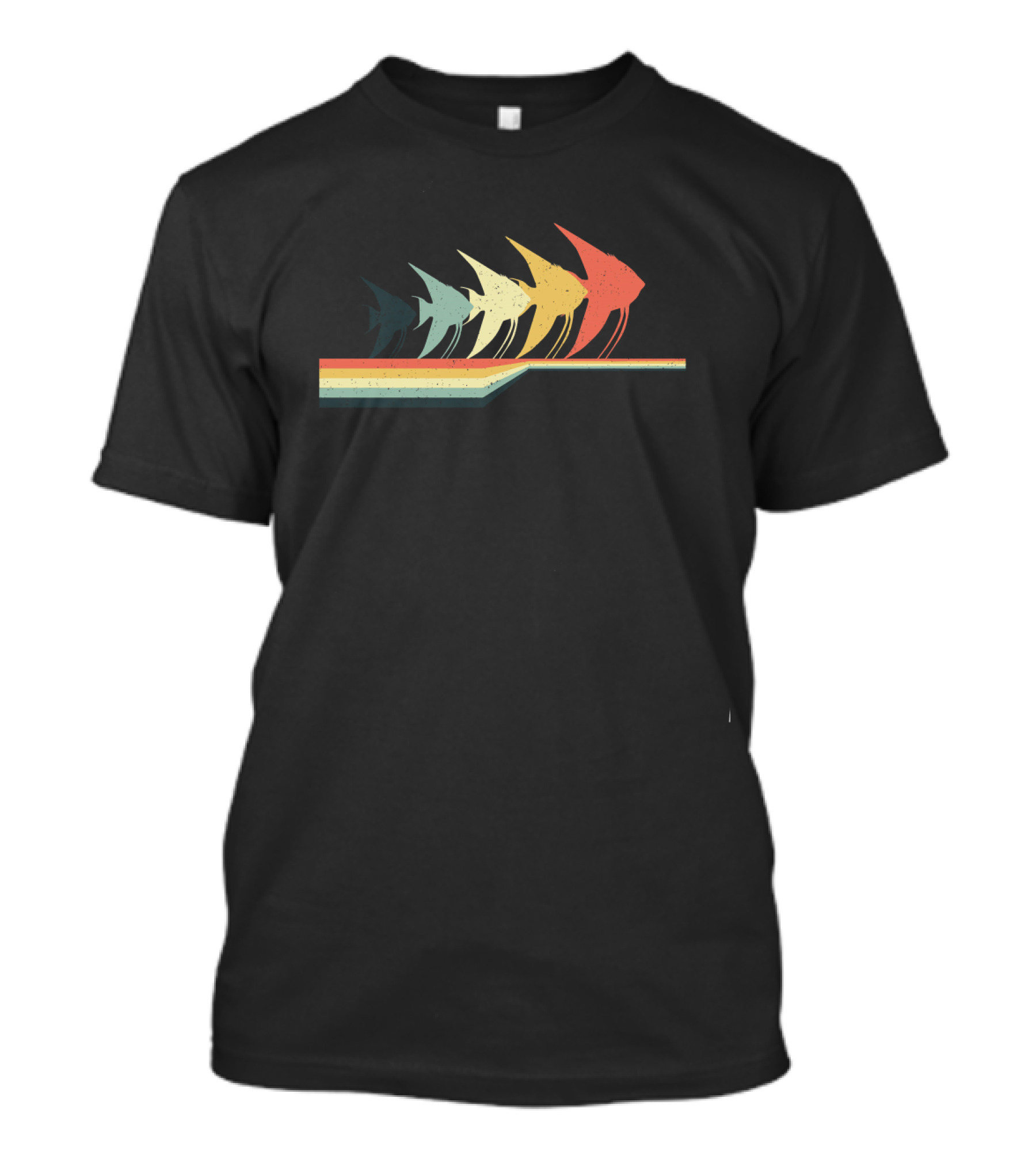 SILVER ANGELFISH RETRO AQUATIC COLORS T-Shirt