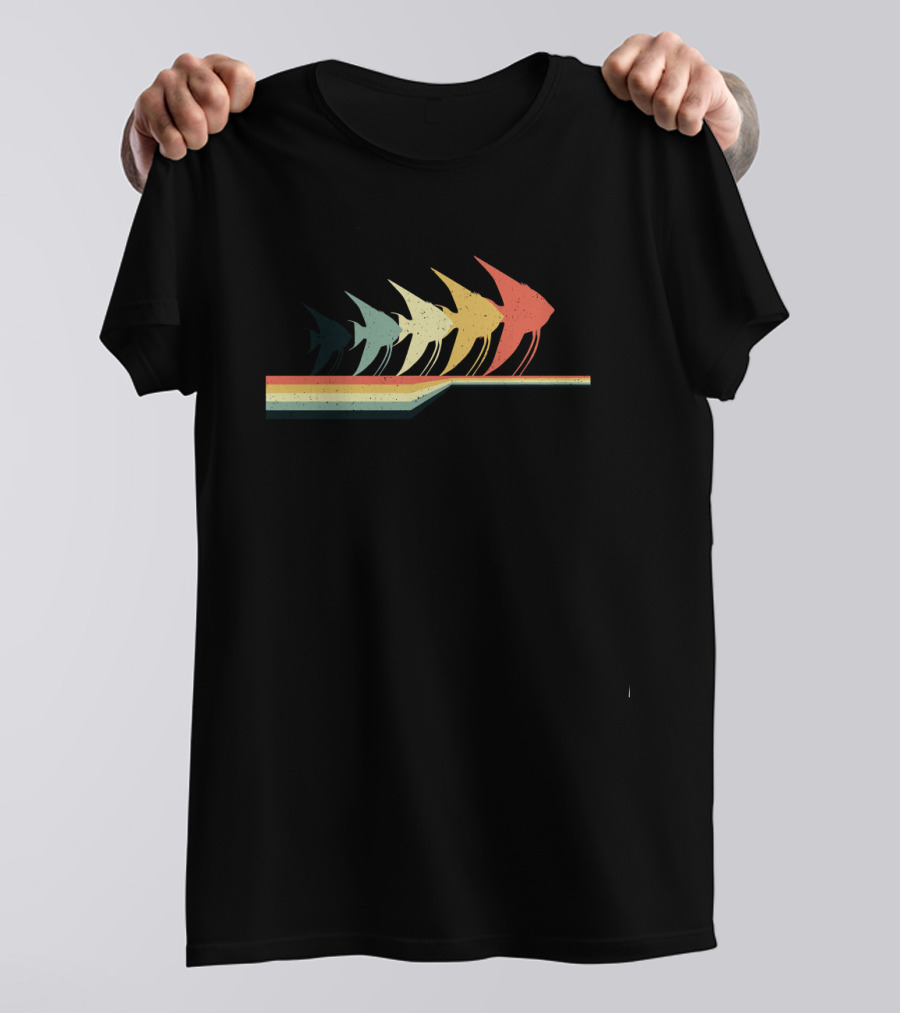 SILVER ANGELFISH RETRO AQUATIC COLORS T-Shirt