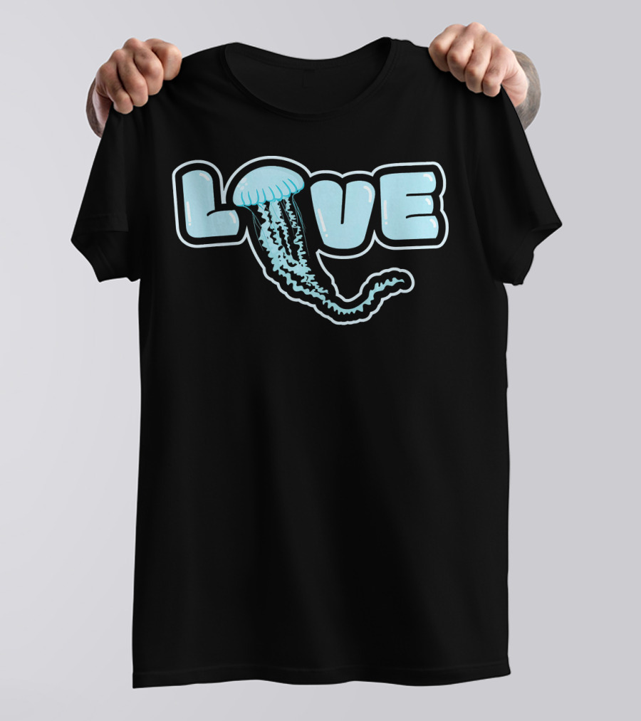 Women Beach LOVE Jellyfishes Dress Ocean T-Shirt