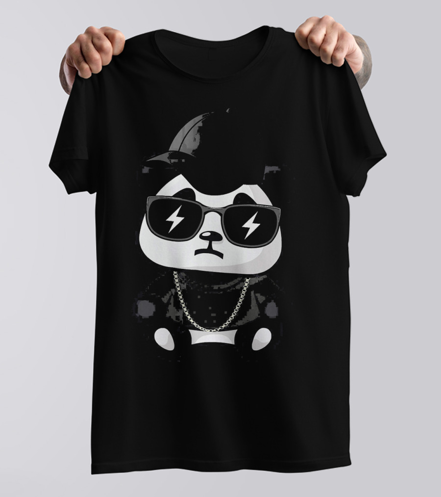 Thug Life Panda With Chain And Sunglasses T-Shirt