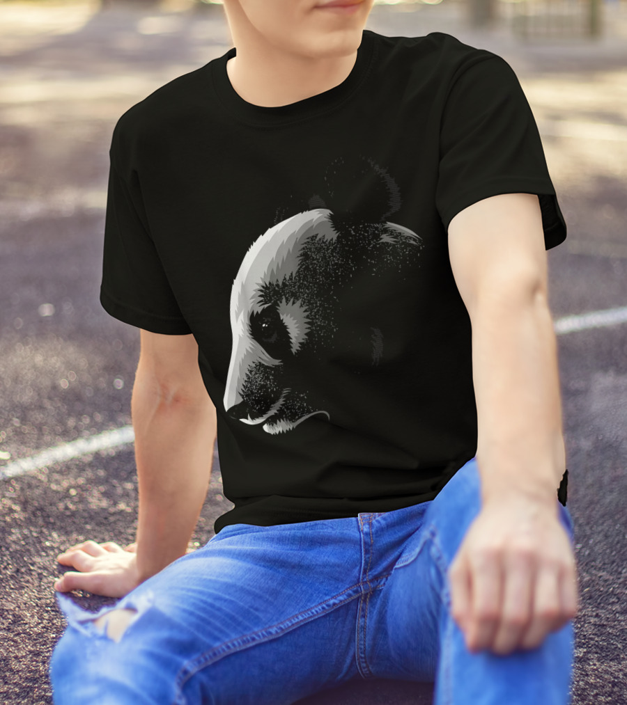 Shadow Face Panda Profile T-Shirt