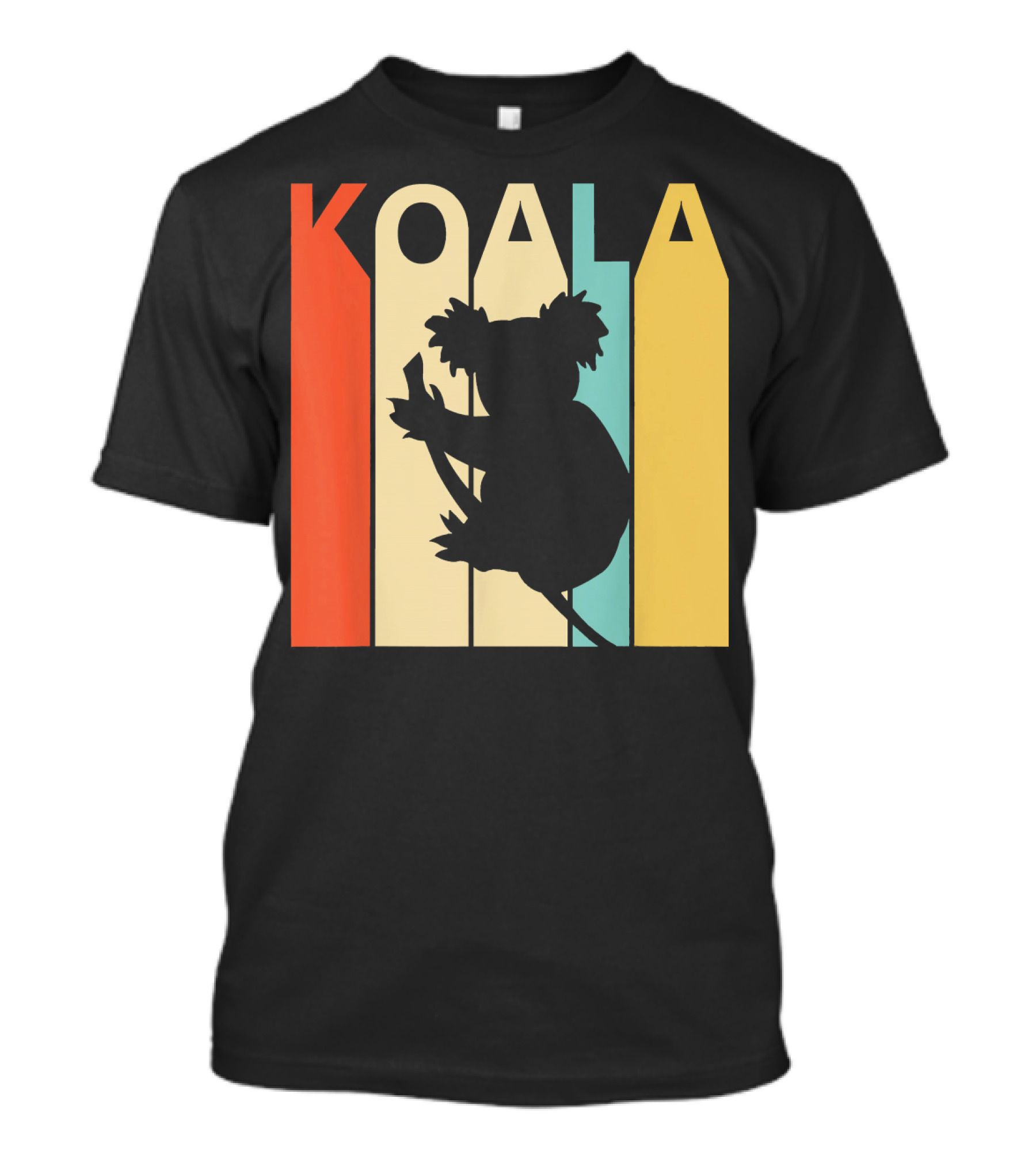 Vintage Wild Koala Silhouette Retro Stripes T-Shirt