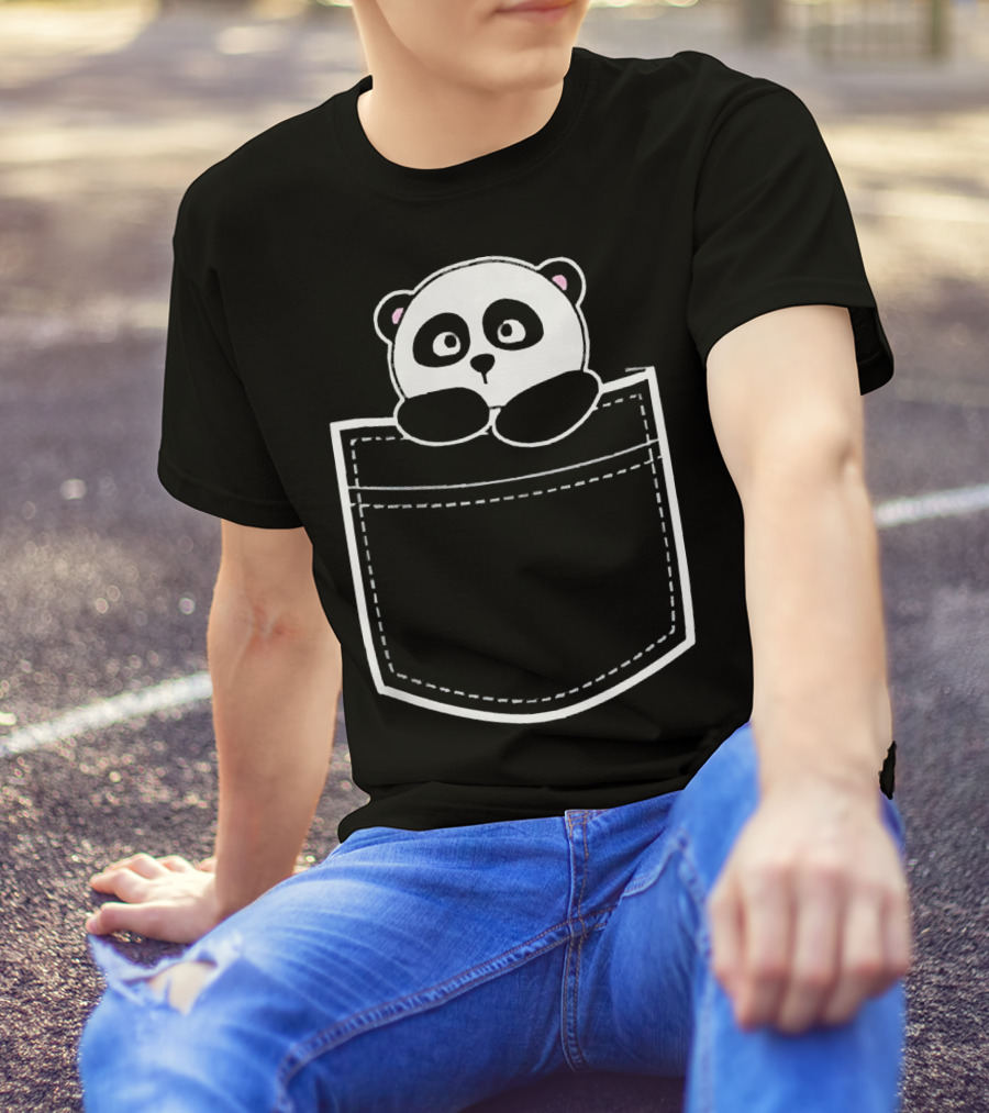 The Panda Bear Peeking From The Pocket T-Shirt