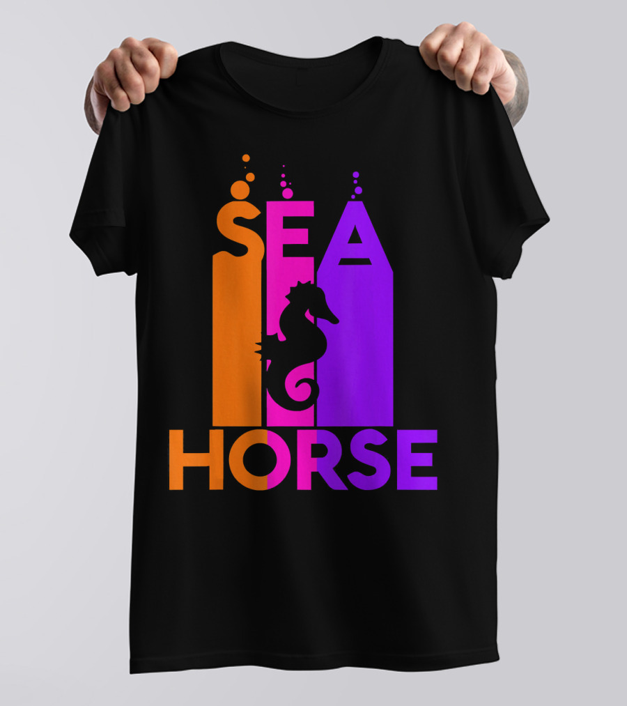 SEA HORSE Bubble Animal Lover T-Shirt