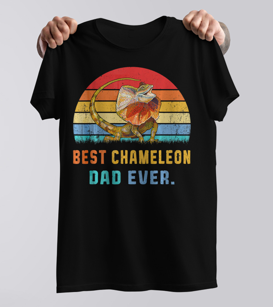 Best Chameleon Dad Ever Retro Animal Love T-Shirt