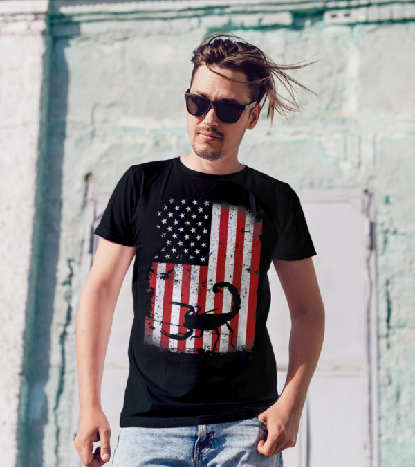 American Flag Scorpion 4th Of July Patriotic Independence Day T-Shirt