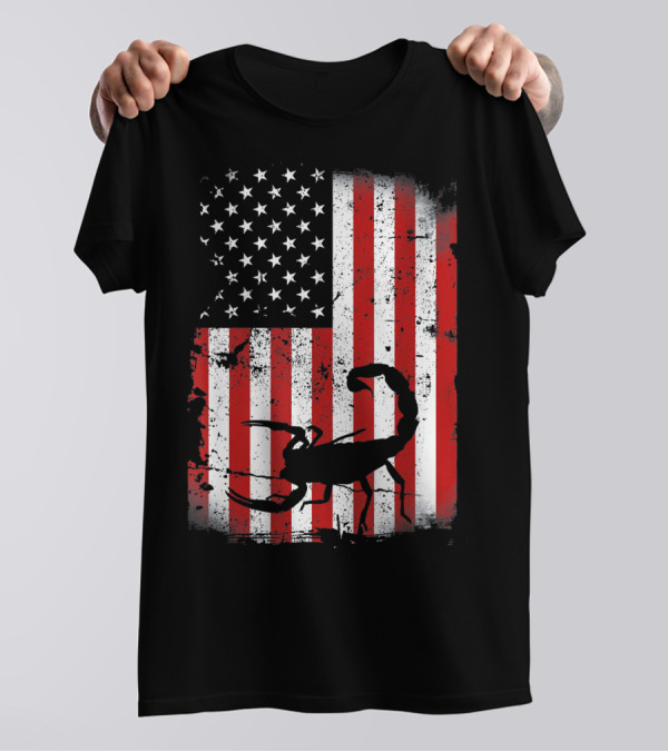 American Flag Scorpion 4th Of July Patriotic Independence Day T-Shirt