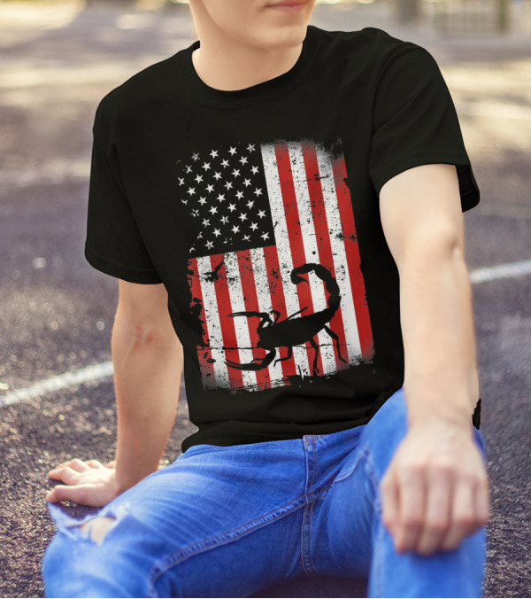 American Flag Scorpion 4th Of July Patriotic Independence Day T-Shirt