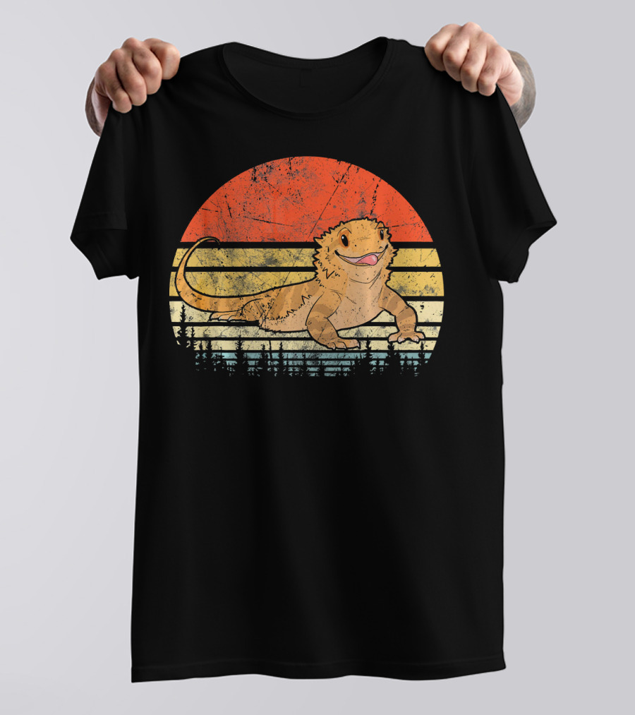 Bearded Dragon Vintage Sunset T-Shirt