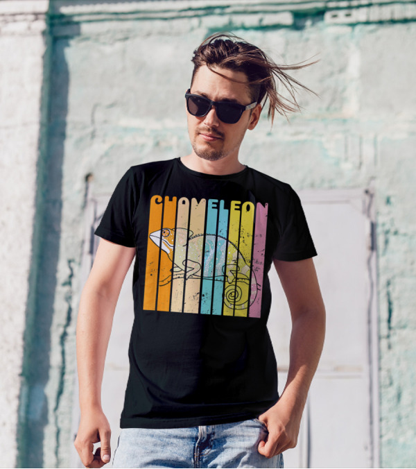 Chameleon Rainbow Stripes Vintage T-Shirt