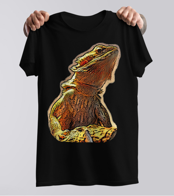 Bearded Dragon Lizard Reptile Sketch T-Shirt