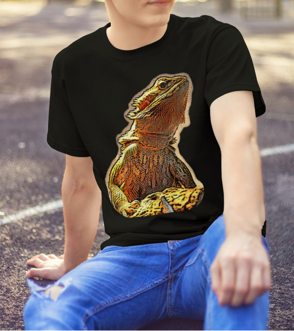 Bearded Dragon Lizard Reptile Sketch T-Shirt