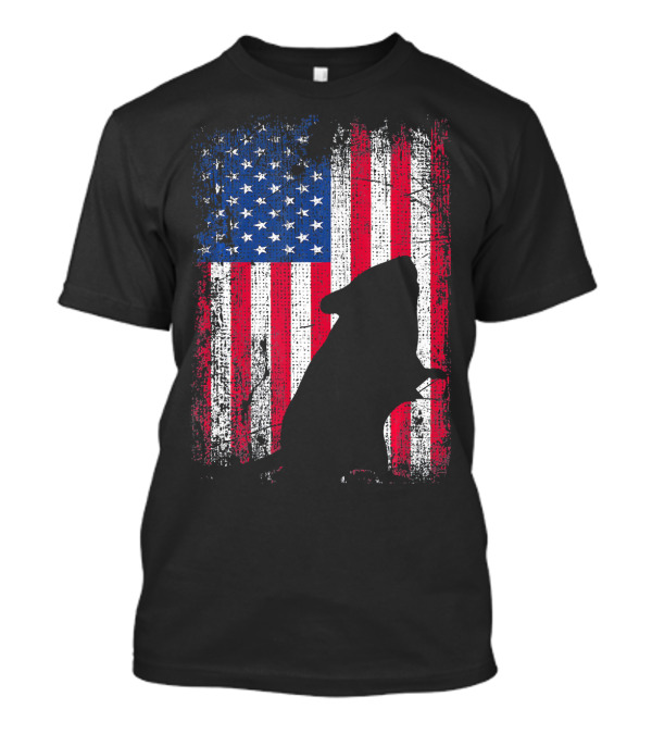 American Flag Patriotic Gerbil T-Shirt