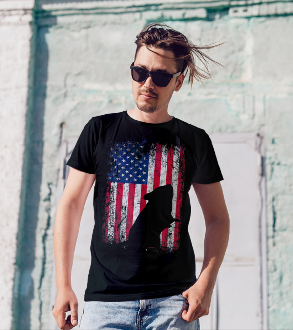 American Flag Patriotic Gerbil T-Shirt