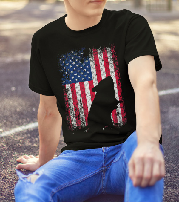 American Flag Patriotic Gerbil T-Shirt