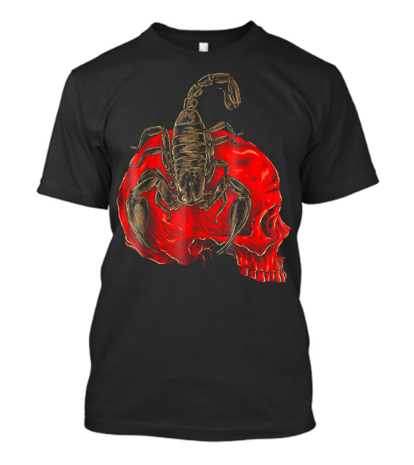 Crimson Skull With Red Death Scorpion T-Shirt