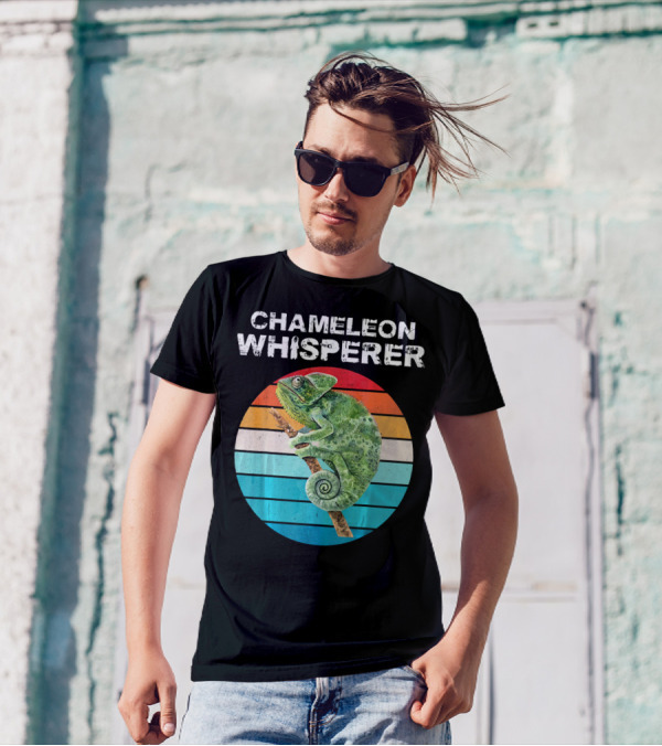 Chameleon Whisperer Vintage Retro Funny Animal T-Shirt