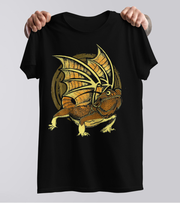 Bearded Dragon With Fantasy Wings Mythical Creature T-Shirt