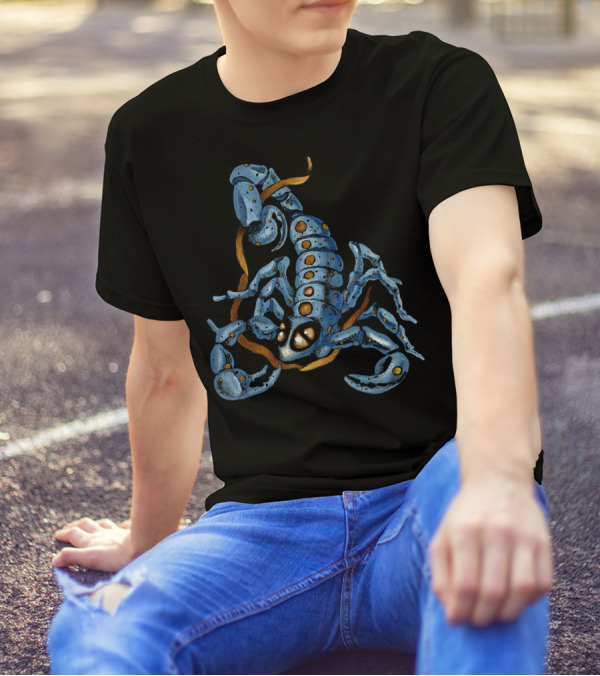 Blue Scorpion Novelty Predatory Creature With Vibrant Details T-Shirt