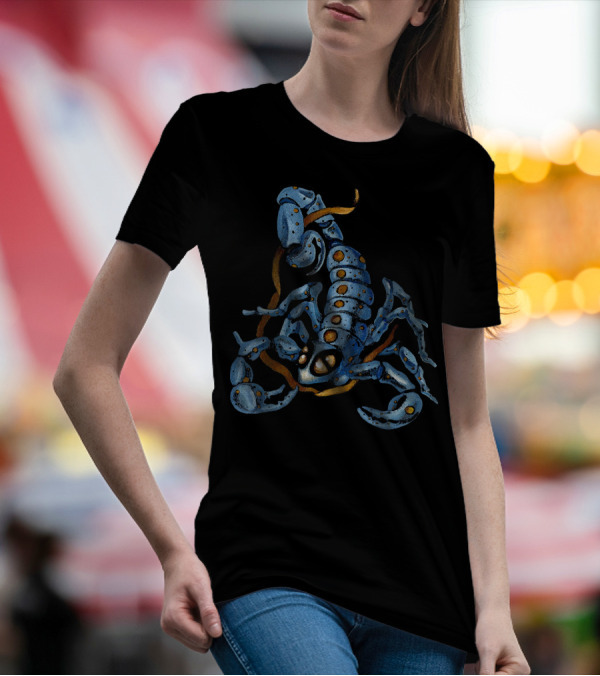 Blue Scorpion Novelty Predatory Creature With Vibrant Details T-Shirt