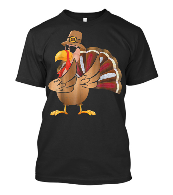 Dabbing Turkey With Sunglasses And Pilgrim Hat T-Shirt
