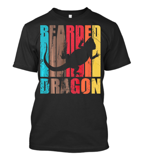 Bearded Dragon Vintage Silhouette Retro Colors T-Shirt