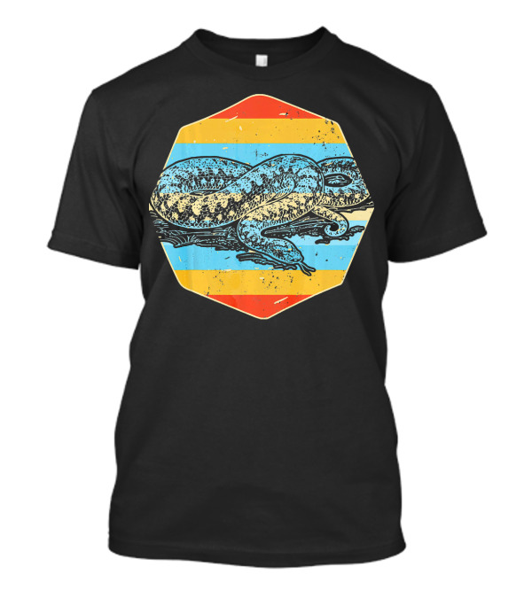 Ball Python Snake Retro Vintage Vaporwave Striped T-Shirt